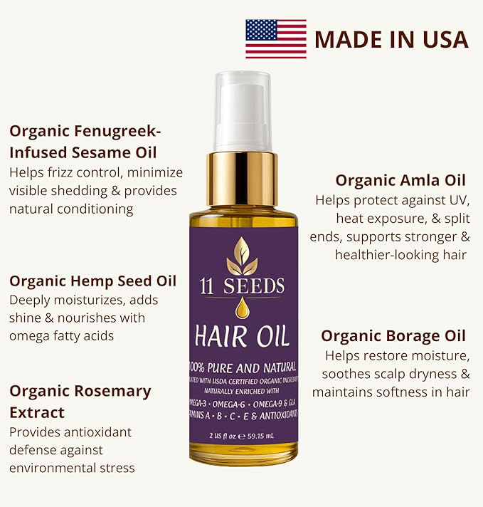 Organic Naturally Enriched Hair Oil In Use